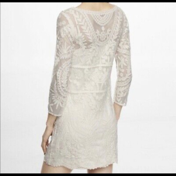 Express Cream lace overlay dress - Picture 6 of 8